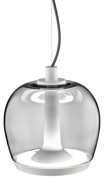 Leucos Aurelia S22 SS, závěsné svítidlo kouřové sklo/bílá, 11+5W LED 2700K stmívatelné, průměr 22,5cm