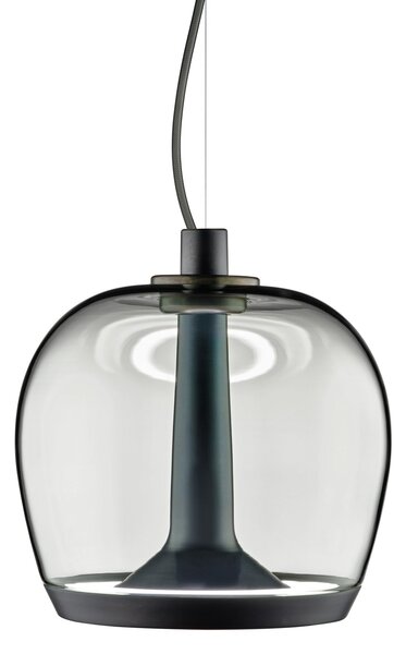Leucos Aurelia S22 SS, závěsné svítidlo kouřové sklo/zbraňová ocel, 11+5W LED 2700K stmívatelné, průměr 22,5cm