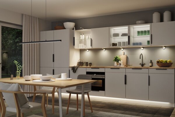 Paulmann 79885 Lento, Zigbee černé lineární závěsné svítidlo se svícením nahoru-dolu, 3x13,5W LED tunnable white, stmívatelné, délka 100cm