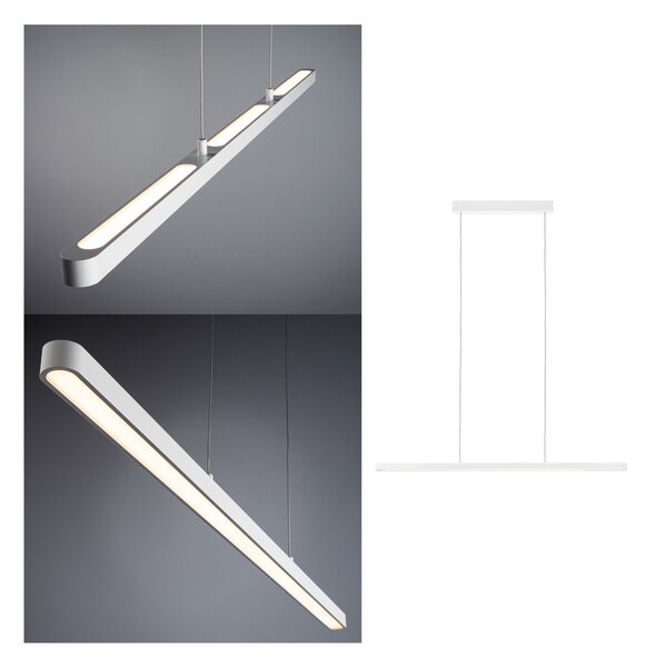 Paulmann 79901 Lento, bílé lineární závěsné svítidlo se svícením nahoru-dolu, 42W LED 2700K stmívatelné, délka 100cm