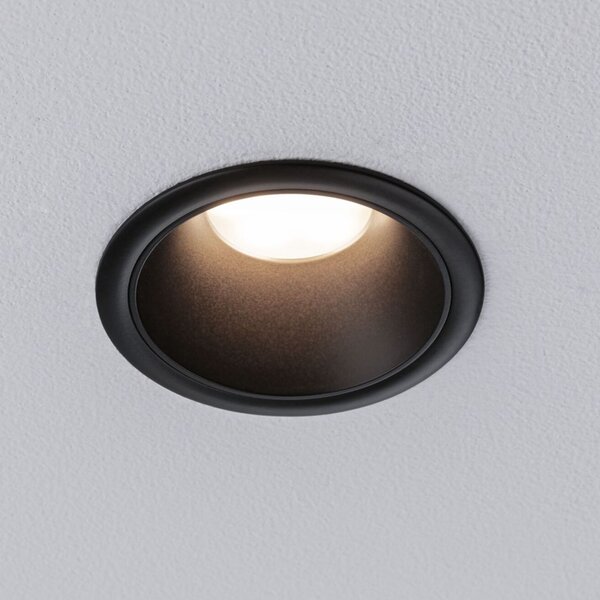 Paulmann 94869 Cole Coin, set bodovek v černé úpravě, 3x6W LED 2700K tříkrokové stmívání, prům. 8,8cm, IP44