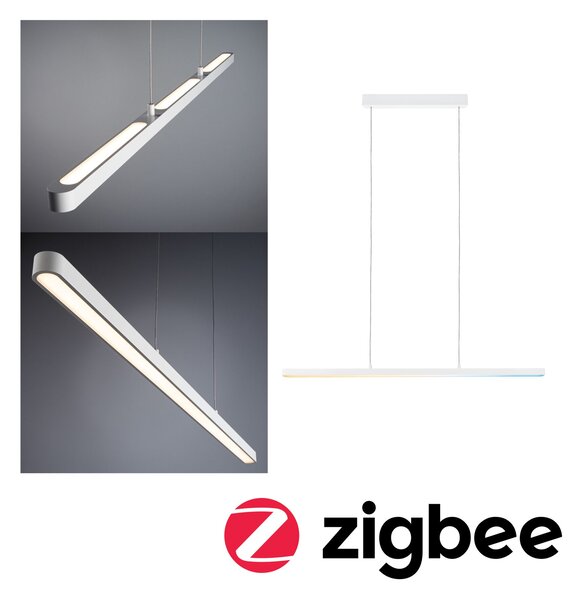 Paulmann 79887 Lento, Zigbee bílé lineární závěsné svítidlo se svícením nahoru-dolu, 3x13,5W LED tunnable white, stmívatelné, délka 100cm