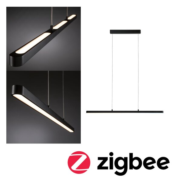 Paulmann 79885 Lento, Zigbee černé lineární závěsné svítidlo se svícením nahoru-dolu, 3x13,5W LED tunnable white, stmívatelné, délka 100cm