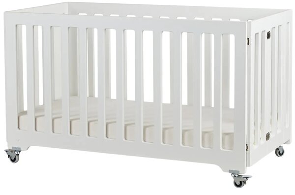 Bílá lakovaná skládací postýlka Quax Fold 60 x 120 cm