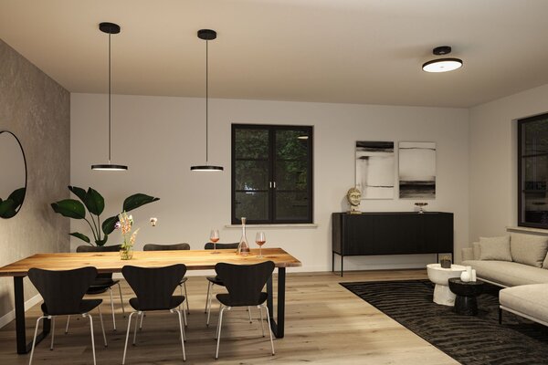 Paulmann 96777 Hildor, závěsné svítidlo, 1x17W LED 2700K Zigbee, černá, průměr 31cm