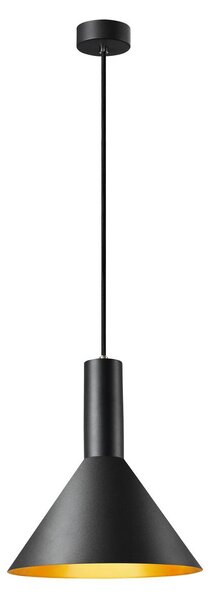 SLV 1002949 Phelia 275, kónické závěsné svítidlo 1xE27, černá/zlatá, průměr 27,5cm