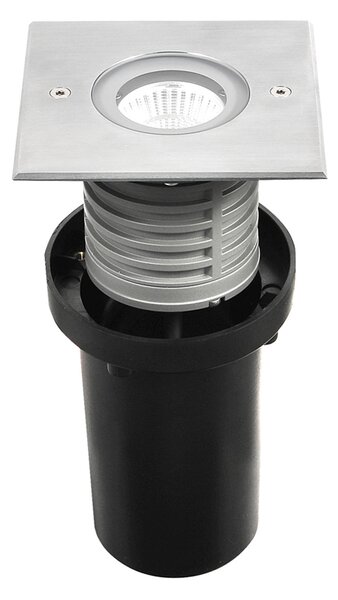 Fabas 6908-02-414 Wako 2, hranaté pojezdové svítidlo z nerezu, 7,8W LED, 3000K, 11,6x11,6cm, IP67