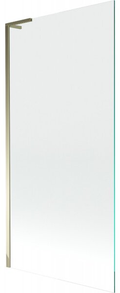 Mexen Next L, 1-křídlová vanová zástěna 90 x 150 cm, 6mm čiré sklo, zlatý lesklý profil, 895-090-000-03-00-50