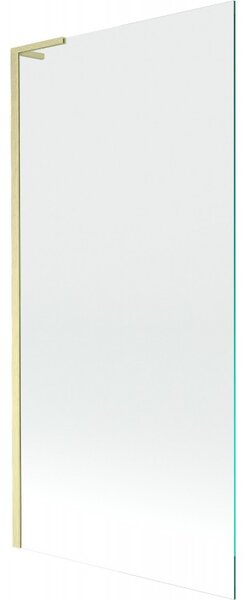 Mexen Next L, 1-křídlová vanová zástěna 90 x 150 cm, 6mm čiré sklo, zlatý matný profil, 895-090-000-03-00-55