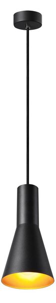 SLV 1002951 Phelia 130, kónické závěsné svítidlo 1xE27, černá/zlatá, průměr 13cm