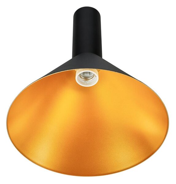 SLV 1002949 Phelia 275, kónické závěsné svítidlo 1xE27, černá/zlatá, průměr 27,5cm