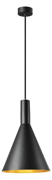 SLV 1002950 Phelia 280, kónické závěsné svítidlo 1xE27, černá/zlatá, průměr 28cm