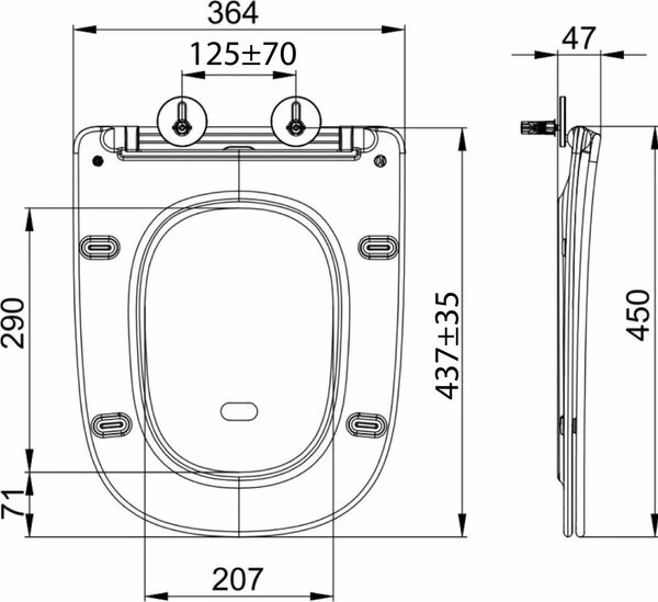 Sapho BELLO sedátko pro WC kombi, SLIM, Soft Close, bílá PCS103