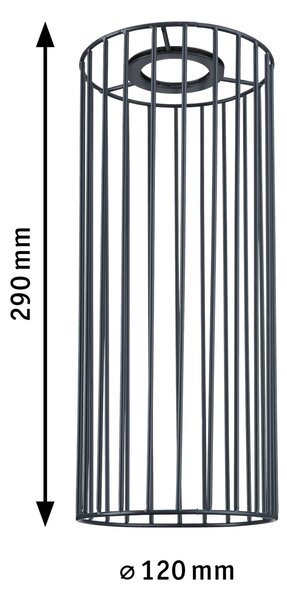Paulmann 95614 2Easy Biraha, stínítko z antracitového drátu, prům. 12cm