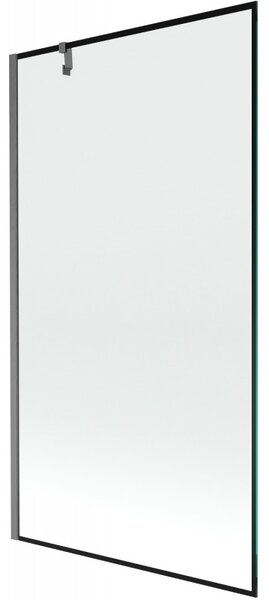 Mexen Next, 1-křídlová vanová zástěna 100 x 150 cm, 6mm čiré sklo - černý vzor, ​​broušená grafitová, 895-100-000-00-70-66