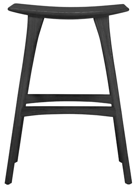 Ethnicraft Černá dubová barová židle Osso 79 cm