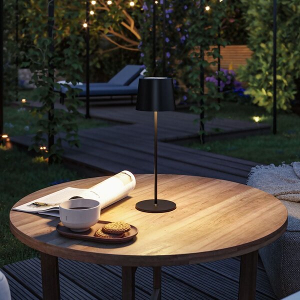 Paulmann 76996 Gilo, černá lampička na baterii, 2,8W LED 2700K dotykové ovládání, výška 35cm, IP44