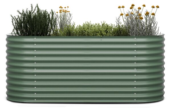 Blumfeldt High Grow, vyvýšený záhon, 200 x 80 x 100 cm, z vlnitého ocelového plechu, snadná montáž, odolný vůči rzi a mrazu