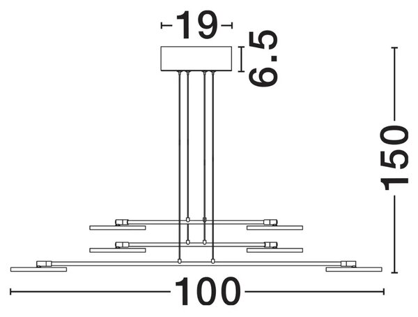 Nova Luce Černo-zlaté kovové závěsné LED světlo Scope 100 cm