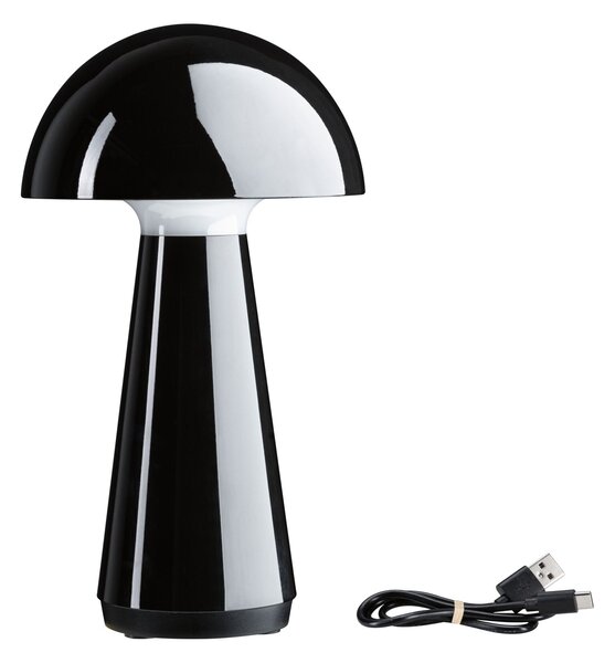 Paulmann 76994 Onzo, černá lampička na baterii, 2,6W LED 2700K dotykové ovládání, výška 28cm, IP44
