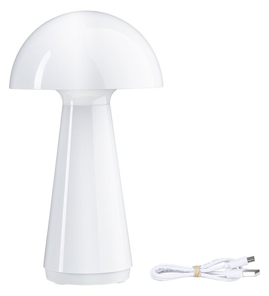 Paulmann 76995 Onzo, bílá lampička na baterii, 2,6W LED 2700K dotykové ovládání, výška 28cm, IP44
