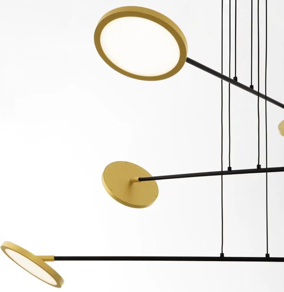 Nova Luce Černo-zlaté kovové závěsné LED světlo Scope 100 cm