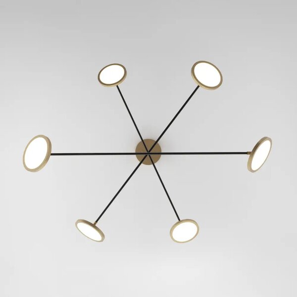 Nova Luce Černo-zlaté kovové závěsné LED světlo Scope 100 cm