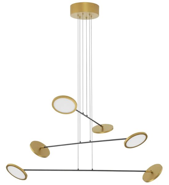 Nova Luce Černo-zlaté kovové závěsné LED světlo Scope 100 cm