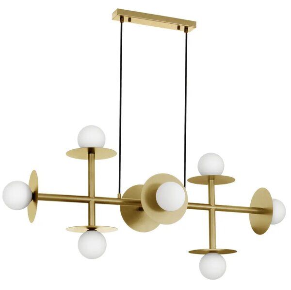 Nova Luce Bílo-zlaté kovové závěsné světlo Pielo 109 cm