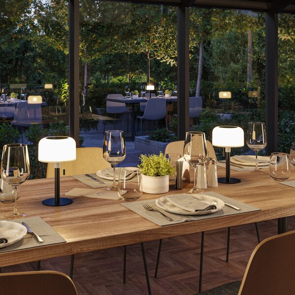 Paulmann 94607 Bartja, černá solární lampička na baterii, 1,6W LED 2700K, výška 24cm, IP44
