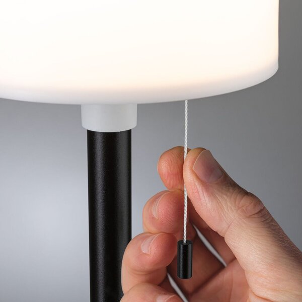 Paulmann 94607 Bartja, černá solární lampička na baterii, 1,6W LED 2700K, výška 24cm, IP44