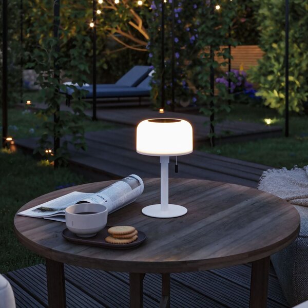 Paulmann 94606 Bartja, bílá solární lampička na baterii, 1,6W LED 2700K, výška 24cm, IP44