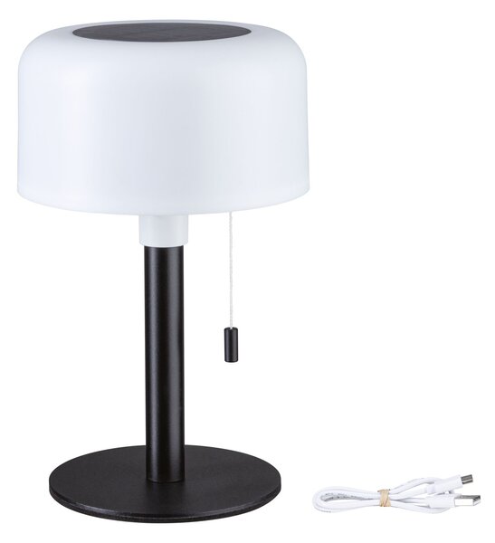 Paulmann 94607 Bartja, černá solární lampička na baterii, 1,6W LED 2700K, výška 24cm, IP44