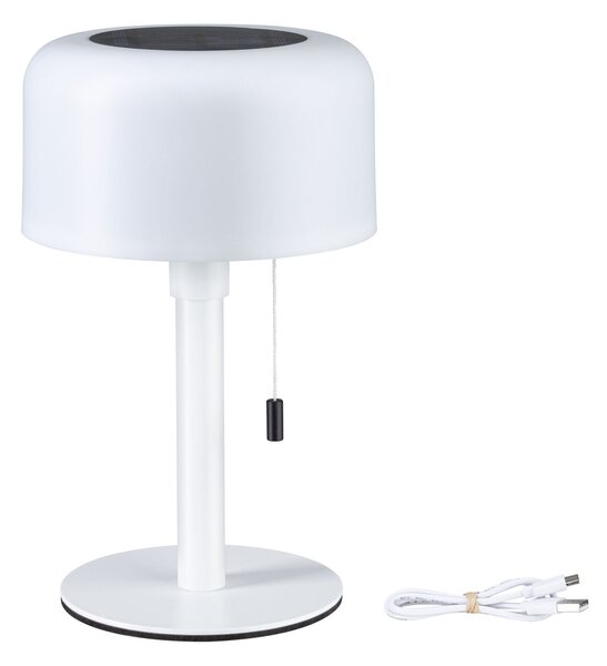 Paulmann 94606 Bartja, bílá solární lampička na baterii, 1,6W LED 2700K, výška 24cm, IP44