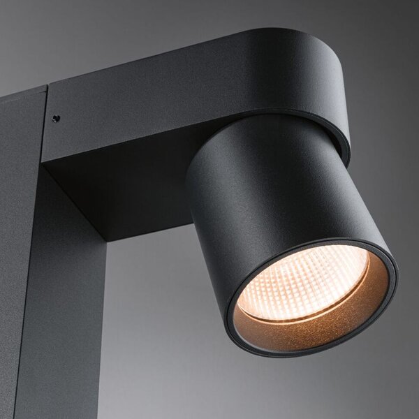 Paulmann 94825 Kimu, antracitové venkovní sloupkové svítidlo, nastavitelné 2x7,8W LED 2200K, výška 82,2cm, IP44