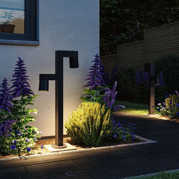 Paulmann 94824 Kimu, antracitové venkovní sloupkové svítidlo, nastavitelné 2x8W LED 3000K, výška 82,2cm, IP44