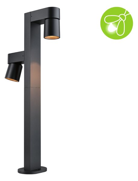 Paulmann 94825 Kimu, antracitové venkovní sloupkové svítidlo, nastavitelné 2x7,8W LED 2200K, výška 82,2cm, IP44