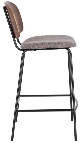 Bizzotto Dřevěná barová židle Sienna s šedým sedákem 68 cm