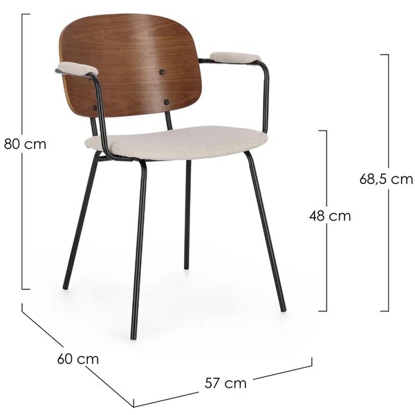 -25 % Dny Marianne - Bizzotto Dřevěná jídelní židle Sienna s béžovým sedákem