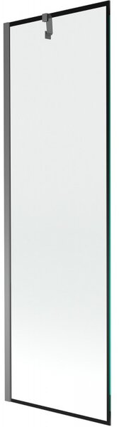 Mexen Next, 1-křídlová vanová zástěna 60 x 150 cm, 6mm čiré sklo - černý vzor, ​​grafitová, 895-060-000-00-70-95