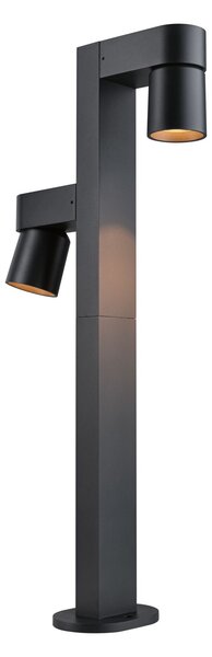 Paulmann 94825 Kimu, antracitové venkovní sloupkové svítidlo, nastavitelné 2x7,8W LED 2200K, výška 82,2cm, IP44