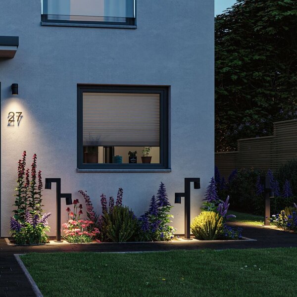 Paulmann 94824 Kimu, antracitové venkovní sloupkové svítidlo, nastavitelné 2x8W LED 3000K, výška 82,2cm, IP44