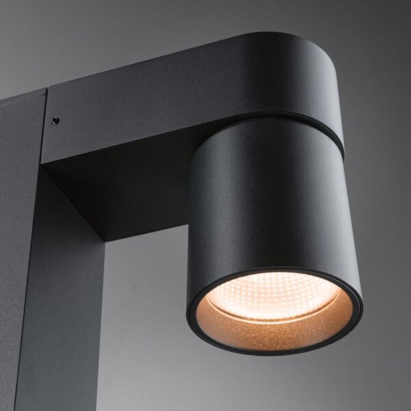 Paulmann 94825 Kimu, antracitové venkovní sloupkové svítidlo, nastavitelné 2x7,8W LED 2200K, výška 82,2cm, IP44