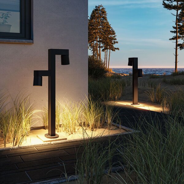 Paulmann 94824 Kimu, antracitové venkovní sloupkové svítidlo, nastavitelné 2x8W LED 3000K, výška 82,2cm, IP44
