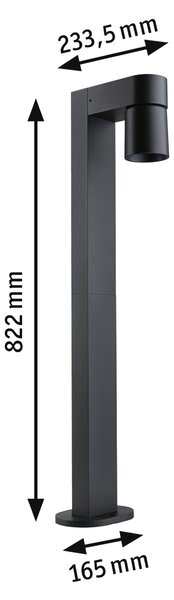 Paulmann 94822 Kimu, antracitové venkovní sloupkové svítidlo, nastavitelné 1x8W LED 3000K, výška 82,2cm, IP44