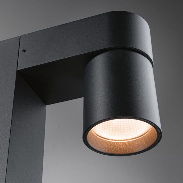 Paulmann 94824 Kimu, antracitové venkovní sloupkové svítidlo, nastavitelné 2x8W LED 3000K, výška 82,2cm, IP44