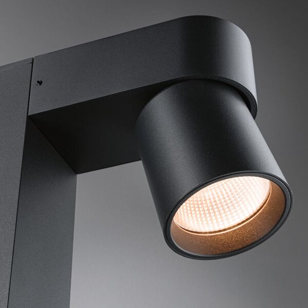 Paulmann 94824 Kimu, antracitové venkovní sloupkové svítidlo, nastavitelné 2x8W LED 3000K, výška 82,2cm, IP44