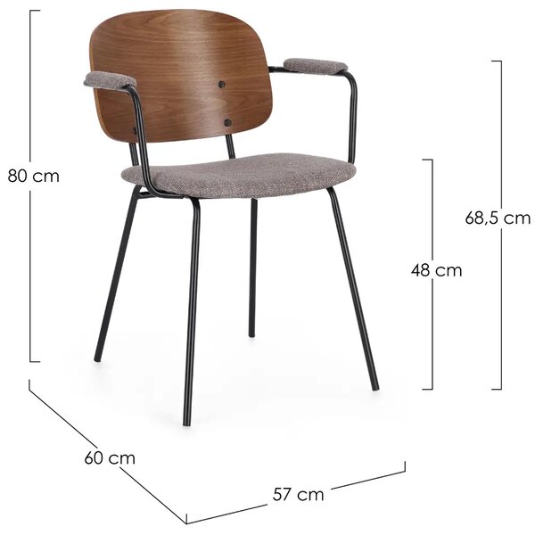 -25 % Dny Marianne - Bizzotto Dřevěná jídelní židle Sienna s šedým sedákem
