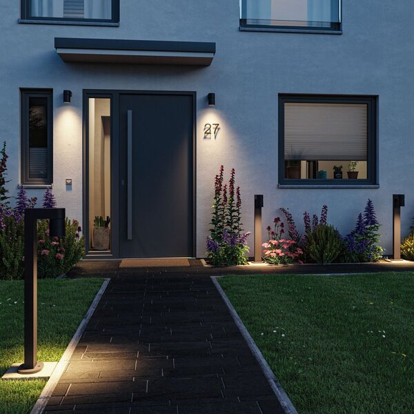 Paulmann 94822 Kimu, antracitové venkovní sloupkové svítidlo, nastavitelné 1x8W LED 3000K, výška 82,2cm, IP44