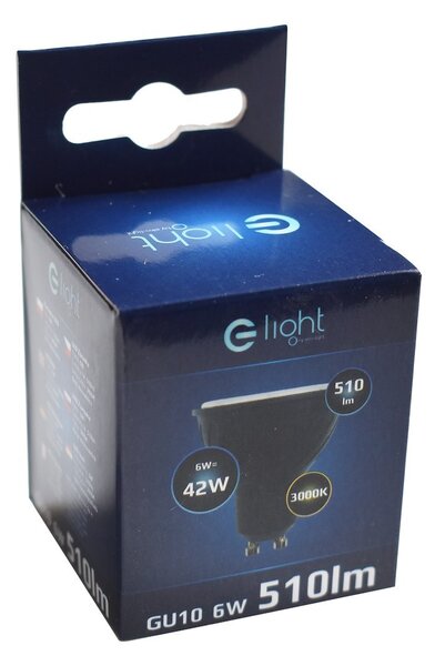 LED žárovka GU10 teplá 3000k 6w 510 lm